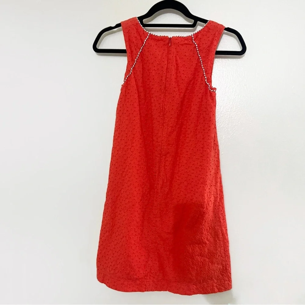 Junior Gaultier Girls Summer Eyelet Cotton Designer Vacation Dress in Orange 14